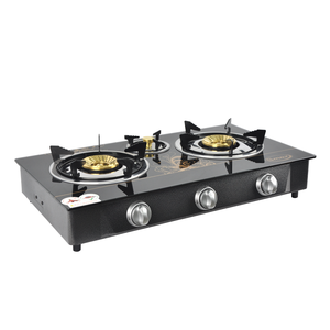 Gmax Electric Gas <b>Stove</b> Brass 3 Burner GL-703BR Stainless Steel Ceramic Surface for Household Hotel Cooking LPG Portable Table - Product Image 3
