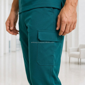 Conjunto de Uniformes Médicos Unisex Color Verde Azulado, de Algodón y Poliéster, para Personal Médico, de Vietnam - Product Image 4