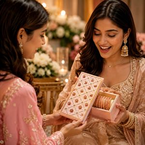 Caja de Joyería de Terciopelo Bordada a Mano para Novias, Diseño de Chooda Kaleere, Caja de Almacenamiento de Joyas, Estuche de Regalo para Bodas Indias - Product Image 6