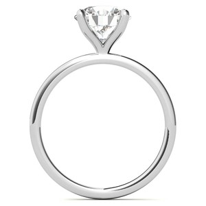 Anillo solitario de moissanita de corte redondo de 1.3 quilates, oro blanco macizo de 14K con engaste de garra, anillo de compromiso clásico para mujer - Product Image 6