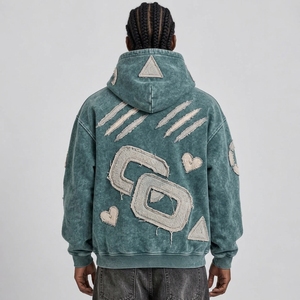 Casual men embroidered <b>hoodie</b> offers <b>soft</b> warmth detailed stitching and easy styling for daily wear travel and leisure time - Product Image 4