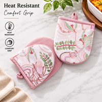 Mini-gants de cuisine pour four |   Porte-pots en coton floral résistant à la chaleur |   Gants de cuisine matelassés pour la cuisson, la pâtisserie et le barbecue |   Poignée Antidérapante