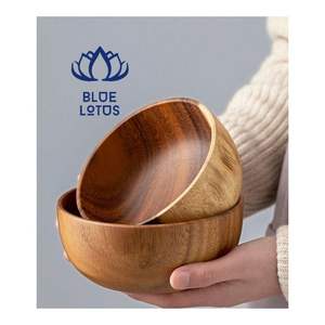 HIGH QUALITY 2026 Wooden Bowl Solid Wood Serving Bowl for Salad Mixing and Fruit Display in Kitchen Dining Use - Product Image 1