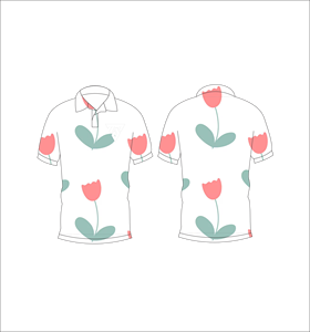 เสื้อโปโลผู้ชายลายดอกทิวลิปสีขาวแขนสั้นลำลองแฟชั่นฤดูร้อน - Product Image 6