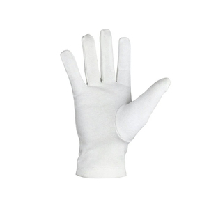 Wholesale White Full Finger Masonic Gloves Cotton Classical Style Solid Color <b>Button</b> Cuff Sew-On Embroidered - Product Image 2