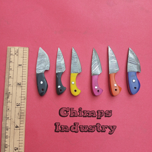 Cuchillo de Caza Mini de Hoja Fija de Acero de Damasco Multicolor con Mango de Madera Pakka, Grado Industrial, Personalizable, EDC, OEM, ¡Venta Caliente! - Product Image 4