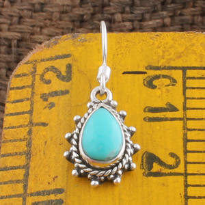 Boucles d'oreilles pendantes en turquoise naturelle, argent sterling 925, style vintage bohème du Sud-Ouest, bijoux de luxe pour mariage, fête, cadeau pour femme - Product Image 5