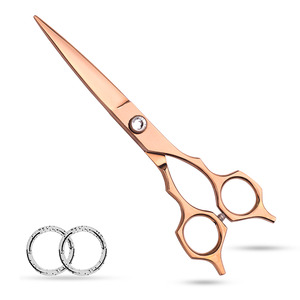 Venta al por mayor Tijeras de pelo de acero inoxidable Tijeras de corte de pelo de alta calidad de oro rosa Tijeras de peluquería - Product Image 1
