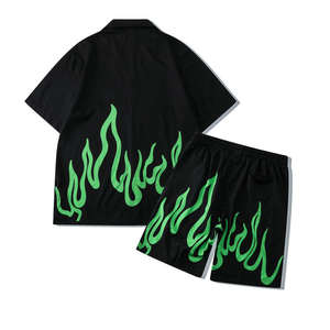 Nouvel ensemble décontracté d'été pour homme : T-shirt à manches courtes et short, survêtement uni 2 pièces en coton 100% écologique - Product Image 6