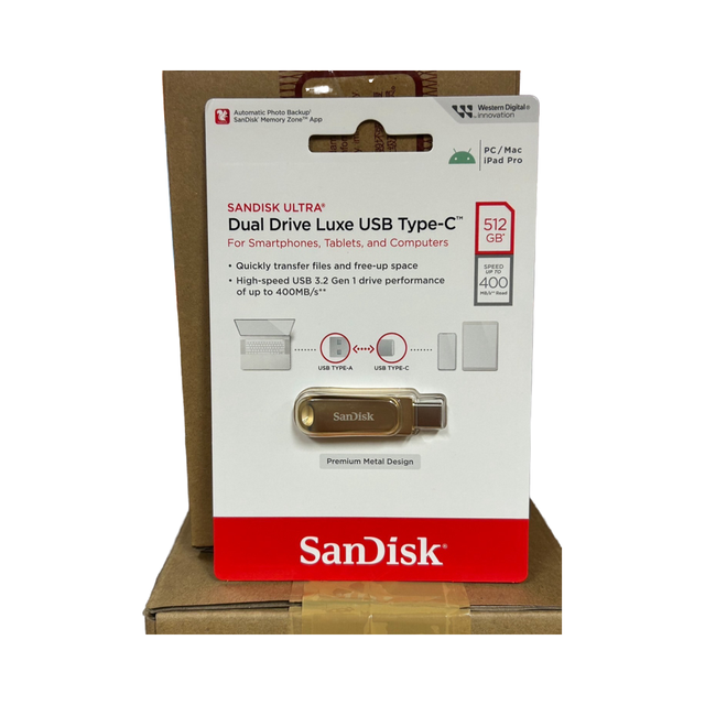 SanDisk Ultra Dual Drive Luxe 512GB USB 3.1 OTG SDDDC4 USB Flash Stick New Stock Metal Material USB Type-C