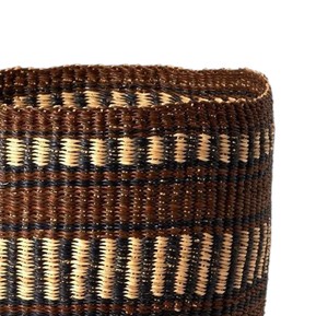 Cesta de Almacenamiento Tejida con Fibra Natural, con Elegante Banda Decorativa de Rayas Marrones, Cesto Resistente de Seagrass para Decoración de Sala de Estar - Product Image 3