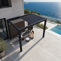 OEM-Fabrik Bioklimatische Aluminium-Pergola mit Motorisiertem Lamellendach und Windschutz