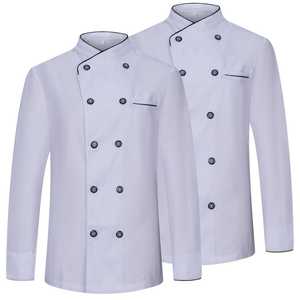 Chaqueta de Chef para Restaurante, Uniforme de Cocina, Algodón, Logotipo Personalizado, Doble Botonadura, Antiarrugas e Impermeable, Venta al Por Mayor - Product Image 4