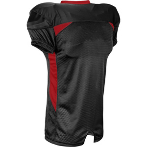 Maillot de football américain pour homme, col en V, manches courtes, noir et rouge, en mesh respirant, coupe athlétique, unisexe adulte, vêtements de sport - Product Image 2