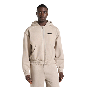 Mens Full Zip Hooded Tracksuit With Wide Leg <b>Trousers</b> Elastic Waist Open Hem Relaxed Two Piece Wholesale Custom OEM Apparel Sets - Product Image 3