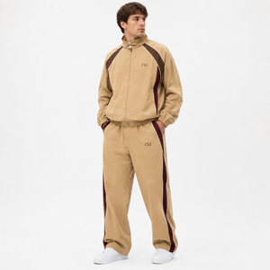 Chaqueta y Pantalones Deportivos Retro Unisex con Ribete Reflectante, Chaqueta Técnica y Pantalones con Logotipo Bordado Personalizado, Cortavientos Informal con Paneles en Contraste - Product Image 1