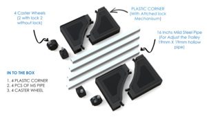 Carrito Resistente para Refrigerador y Lavadora, Soporte Premium con Ruedas Bloqueables - Product Image 5