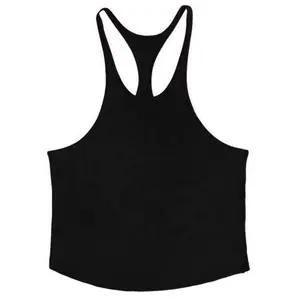 Großhandel individuelle Herren Baumwolle weiß nahtlos Fitness Bodybuilding Unterhemd Training String Singlet Fitness-Tops Weste für Herren