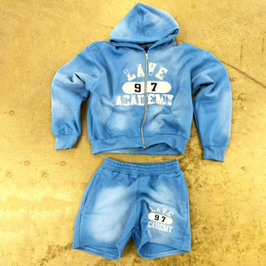Ensemble de vêtements de jogging personnalisés 2 pièces pour hommes, ensemble de shorts et de sweat-shirt en coton ample, unisexe - Product Image 5