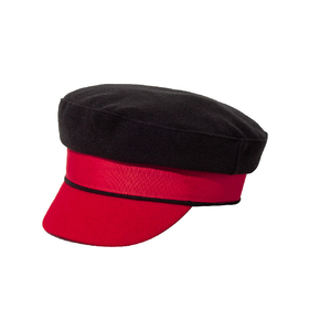 <b>Vintage</b> Wool Blend Fiddler <b>Cap</b> Classic Sailor Fisherman Flat Top Hat Premium Cotton Twill Fiddler <b>Cap</b> Nautical Style Visor Flat - Product Image 3