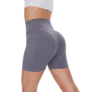 OEM Summer Breathable Lining Running Gym Drawstring <b>Elastic</b> <b>Waist</b> Shorts Women With Pocket - Product Image 3