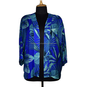 Haute qualité sur mesure femmes Modal Kimono été solide motif pyjamas numérique imprimé court en gros taille 5XL bas tissé - Product Image 2