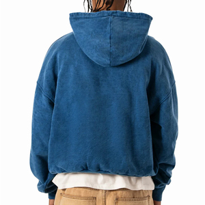 Men's Hooded Sweatshirt 100% Cotton <b>Fleece</b> Plain Dyed Solid Color Casual Regular Fit Front Logo Embroidered Breathable - Product Image 3