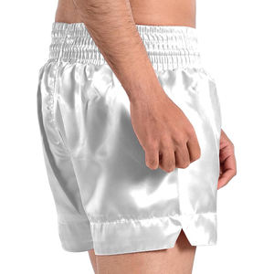 Custom Logo Heat-Transfer Blank Red Satin Breathable Loose Fit Boxing <b>Trunks</b> <b>Men</b> Women Training Fitness Fight Shorts - Product Image 6