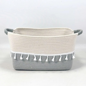 Cestas de Almacenamiento Plegables de Algodón y Jacinto de Agua 100% Ecológicas, Diseño Nuevo, Venta al Por Mayor, Cesta para Guardar Mantas, de Vietnam - Product Image 4