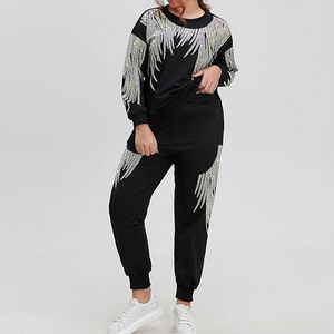 Women's Winter Casual Rhinestone Sweatshirt Luxury Fashion Neck <b>Hoodie</b> Front Custom Design Street Sweet Cool Drilling <b>Bear</b> 100% - Product Image 6