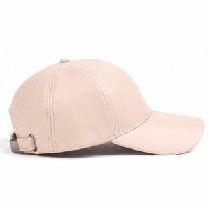 Gorra de Béisbol Ajustable de Cuero de Gamuza Beige Premium Personalizada, Gorra Deportiva Suave Minimalista para Hombre y Mujer - Product Image 2