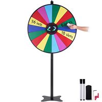 Roue de la fortune promotionnelle de 36 pouces pour table ou sol, avec 18 fentes, effaçable à sec, 2 marqueurs inclus