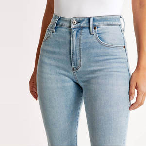 Pantalon en jean pour femme à taille haute, personnalisé avec logo, respirant, coupe droite ample, ajustement skinny, style vintage, 100% léger, idéal pour l'hiver - Product Image 6