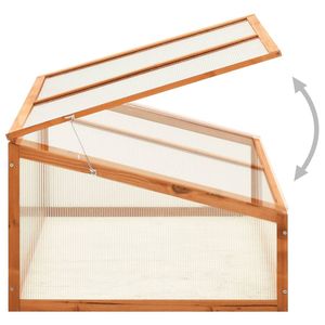 Serra di medie dimensioni con struttura in legno massello di abete arancione e pannelli in policarbonato per giardini e serre - Product Image 4