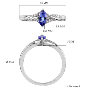 Orelia Luxe - Anillo de Plata de Ley 925 con Perla Ovalada Marquise y Engaste de Garras, Joyería para Mujer para Bodas y Fiestas - Product Image 2