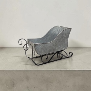 Modern Metal <b>Christmas</b> <b>Sleigh</b> Decor with Curved Iron Frame and Galvanized Finish Factory Wholesale Custom Size - Product Image 3