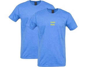 Camiseta de Manga Corta para Hombre, Color Verde Jaspeado, con Logotipo Personalizado, 100% Algodón, Cuello Redondo, Informal, Transpirable, para Uso Promocional - Product Image 3