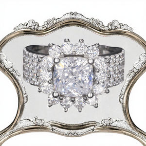 Luxury 925 Sterling Silver Moissanite <b>Iced</b> Cross <b>Ring</b> Hip Hop Style with Brilliant Diamond Inspired Sparkling Finish - Product Image 1