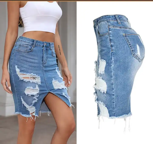 Women <b>Denim</b> Skirt Slim Fit Pencil Jean Skirt Soft <b>Stretch</b> <b>Denim</b> Fabric Modern Fashion Casual Clothing for Office - Product Image 1