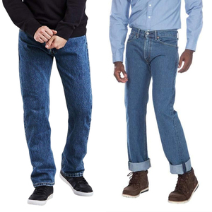 Pantalon en jean en coton de haute qualité pour homme, coupe ample, délavé, style hip-hop, broderie et rivets, tailles plus, personnalisable - Product Image 2