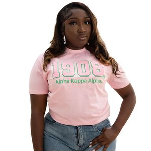 Camiseta 1908 para mujer con número griego, logotipo clásico, algodón de primera calidad, informal, elegante, para uso diario - Product Image 1