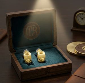 Handcrafted Gold Plated Brass Semi-Lunar Hoop Stud <b>Earrings</b> with Cone Accents Surgical Steel <b>Posts</b> Tarnish-Resistant Coating - Product Image 5