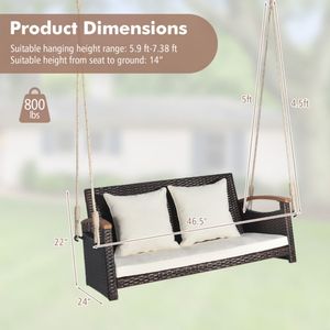 Dondolo da Giardino in Rattan per 2 Persone per il Relax in Veranda - Product Image 5
