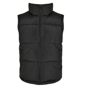 Gilet matelassé noir pour homme, col montant, fermeture éclair, isolé, coupe-vent, pour l'hiver - Product Image 1