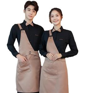 Camisas de Uniforme de Manga Larga para Personal de Restaurante, Hotel, Cafetería, Bar de Té con Leche, Barista, Ropa de Trabajo para Catering, Venta al Por Mayor de Fábrica OEM - Product Image 5