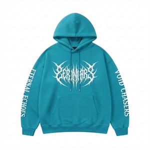 Sudadera con Capucha Oversize de Moda con Estampado de Letras, Jersey 100% Algodón Antiarrugas, Ajuste Holgado, Servicio OEM de Marca Personalizada - Product Image 5