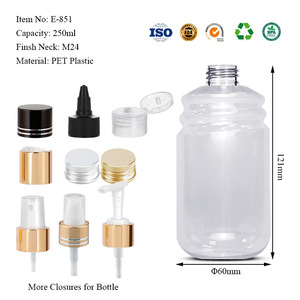Leakproof <b>Cap</b> Design Eco Friendly BPA Free Silk Screen Cosmetic Wholesale PET <b>Plastic</b> Round 250ML Thread Bottle Custom Packaging - Product Image 4