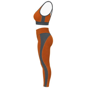 Ensemble de sport côtelé sans couture pour femme, vêtements de sport athlétiques avec texture côtelée pour l'entraînement physique et la course à pied, très demandé - Product Image 5