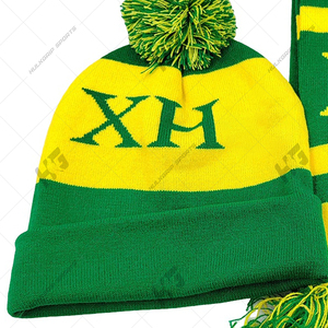 Conjunto de Gorro y Bufanda de Invierno de Longitud Media, Tejido Liso, 100% Acrílico, con Logotipo Personalizado de la Hermandad Griega Chi Eta, Impresión por Transferencia de Calor - Product Image 5