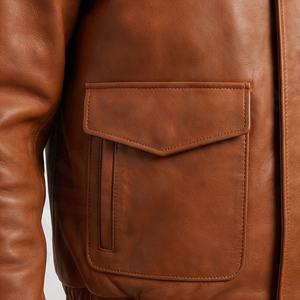 Chaqueta de cuero para hombre NAI-0456A, estilo bomber, para motociclista, ropa exterior protectora para montar en motocicleta, de color personalizado. - Product Image 5